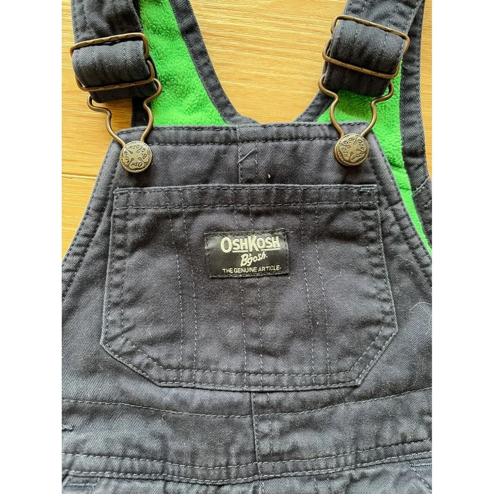 OshKosh Bgosh Kids‎ Navy Blue Fleece Lined Vestbak Overalls size 24 Months